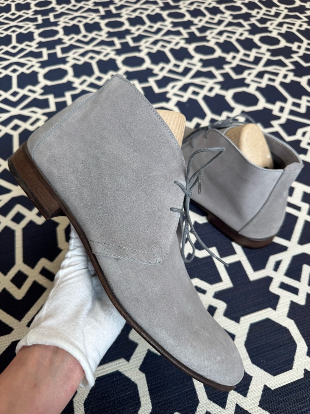 Bruschi Gray Suede Chukka Boots Italian Handmade Mens Sz 44 US 11